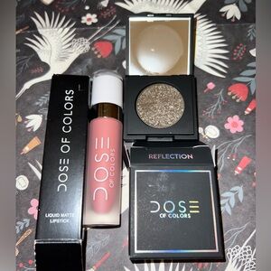 Dose of Colors Lipstick and Eyeshadow in Reflection Duo - Pink and Silver